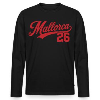 Édition Rétro Vintage 2026 de Majorque - T-shirt manches longues Premium bio Homme - noir - Devant - Nico (187cm)