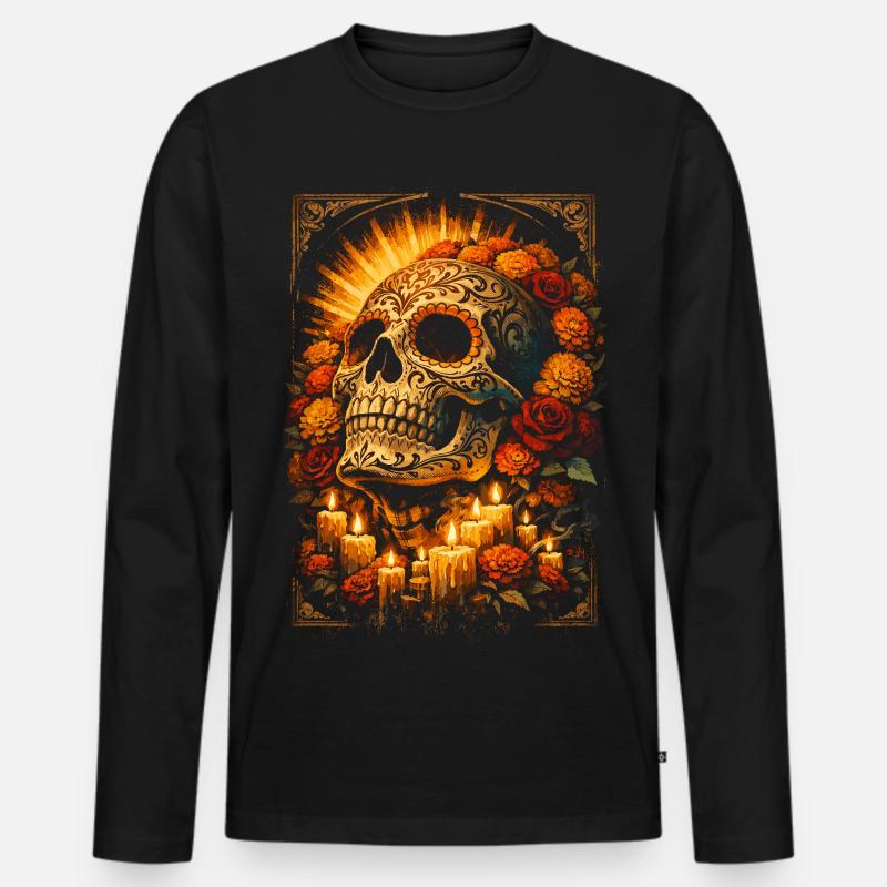 Dia De Los Muertos - Männer Premium Bio Langarmshirt - Schwarz