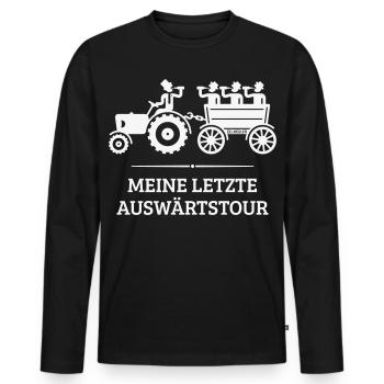 Meine Letzte Auswärtstour Mit Trecker (JGA / W) - Männer Premium Bio Langarmshirt - Schwarz - Vorne - Nico (187cm)
