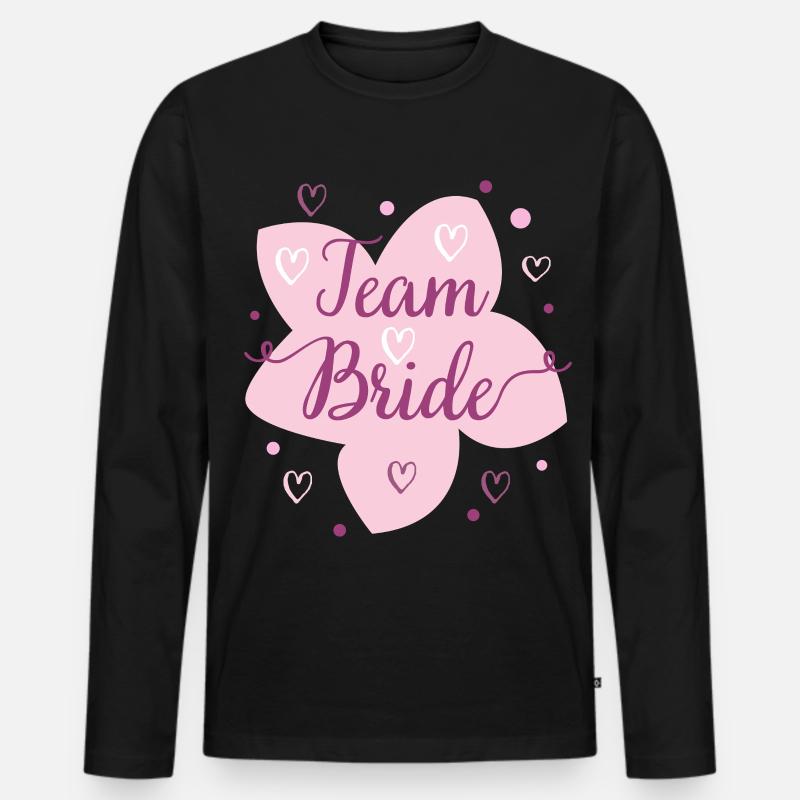 Hochzeit Team Bride Blüten Design - Männer Premium Bio Langarmshirt - Schwarz