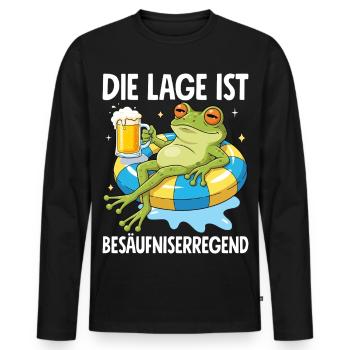 Die Lage Ist Besäufniserregend - Männer Premium Bio Langarmshirt - Schwarz - Vorne - Nico (187cm)