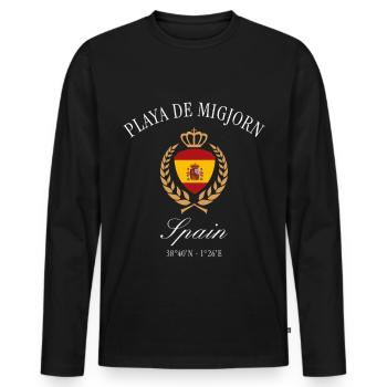Playa de Migjorn Formentera Spain Travel Souvenir - Men's Premium Organic Long Sleeve Shirt - black - Front - Nico (187cm)