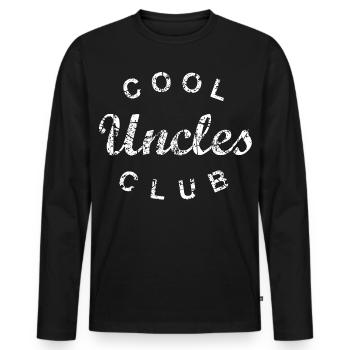 Cool Uncles Club Onkel Vatertag Geschenk - Männer Premium Bio Langarmshirt - Schwarz - Vorne - Nico (187cm)