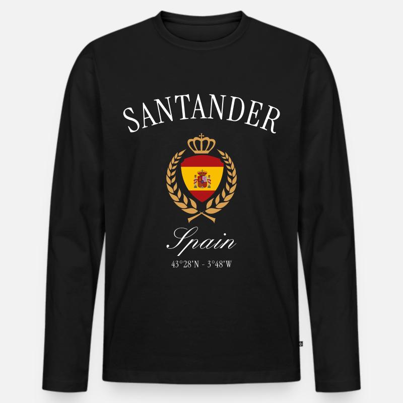 Santander Spanien Wappen Krone – Reise Souvenir - Männer Premium Bio Langarmshirt - Schwarz