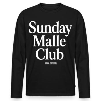 Malle 2026 Club du dimanche Malle - T-shirt manches longues Premium bio Homme - noir - Devant - Nico (187cm)