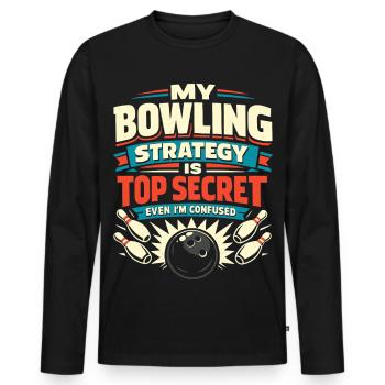 Bowling Strategy - Men's Premium Organic Long Sleeve Shirt - black - Front - Nico (187cm)