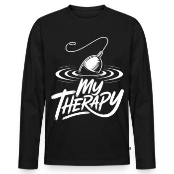 Pêcher ma thérapie - T-shirt manches longues Premium bio Homme - noir - Devant - Nico (187cm)