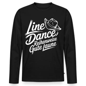 Line Dance Gute Laune - Männer Premium Bio Langarmshirt - Schwarz - Vorne - Nico (187cm)