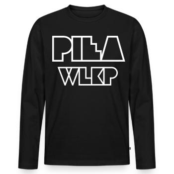 Saw wlkp. geometrisch-minimalistisches Logo - Männer Premium Bio Langarmshirt - Schwarz - Vorne - Nico (187cm)
