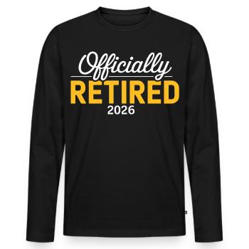 Retired 2026 Funny Retired Graphic Men Retirement - Men's Premium Organic Long Sleeve Shirt - black - Front - Nico (187cm)