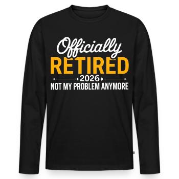 Retired 2026 Funny Retired Graphic Men Retirement - Men's Premium Organic Long Sleeve Shirt - black - Front - Nico (187cm)