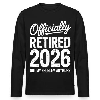 Retired 2026 Funny Retired Graphic Men Retirement - Men's Premium Organic Long Sleeve Shirt - black - Front - Nico (187cm)