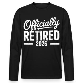 Retired 2026 Funny Retired Graphic Men Retirement - T-shirt manches longues Premium bio Homme - noir - Devant - Nico (187cm)