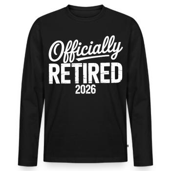 Retired 2026 Funny Retired Graphic Men Retirement - T-shirt manches longues Premium bio Homme - noir - Devant - Nico (187cm)