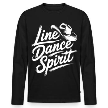 Line Dance Spirit Lettering - Men's Premium Organic Long Sleeve Shirt - black - Front - Nico (187cm)