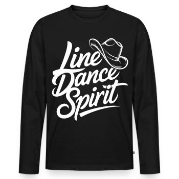 Line Dance Spirit - Männer Premium Bio Langarmshirt - Schwarz - Vorne - Nico (187cm)