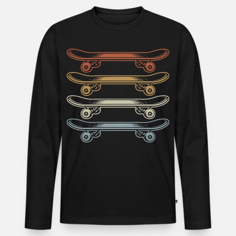 Skateboard | Skater | Skateboarder Geschenk - Männer Premium Bio Langarmshirt - Schwarz