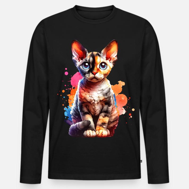 Devon Rex Gift - Men's Premium Organic Long Sleeve Shirt - black