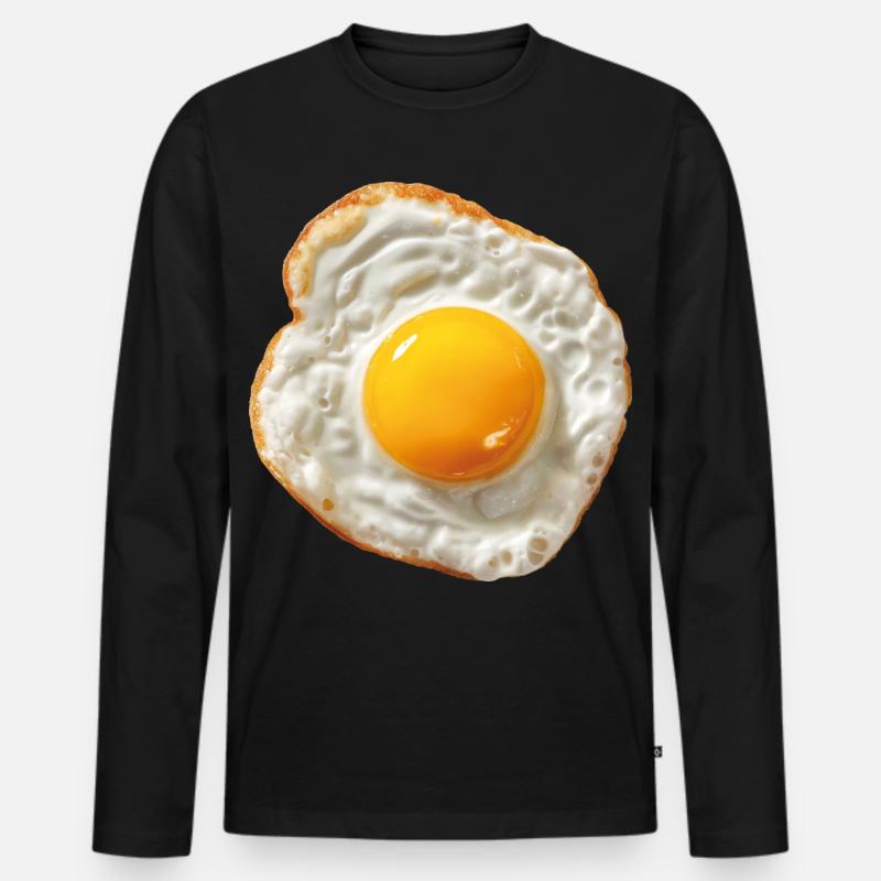 Spiegelei - Männer Premium Bio Langarmshirt - Schwarz