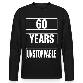 60e anniversaire Hommes Imparables - T-shirt manches longues Premium bio Homme - noir - Devant - Nico (187cm)