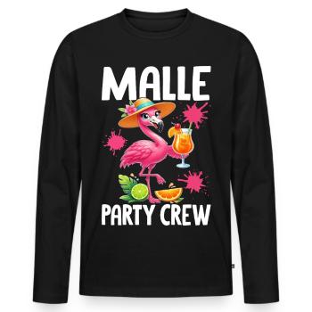 Malle Party Crew Flamingo - Männer Premium Bio Langarmshirt - Schwarz - Vorne - Nico (187cm)