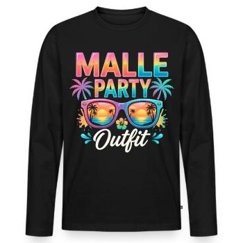 Malle Party Outfit - Men's Premium Organic Long Sleeve Shirt - black - Front - Nico (187cm)