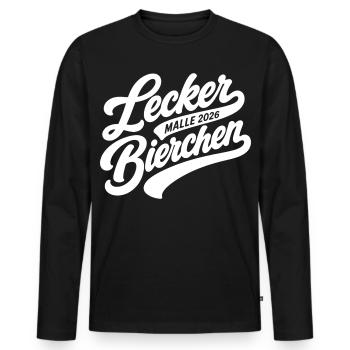 Lecker Bierchen Malle 2026 Malle we're coming - Men's Premium Organic Long Sleeve Shirt - black - Front - Nico (187cm)
