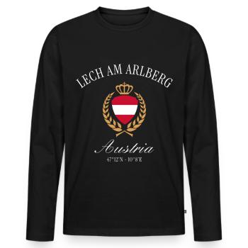 Lech am Arlberg Österreich – Reise Souvenir - Männer Premium Bio Langarmshirt - Schwarz - Vorne - Nico (187cm)