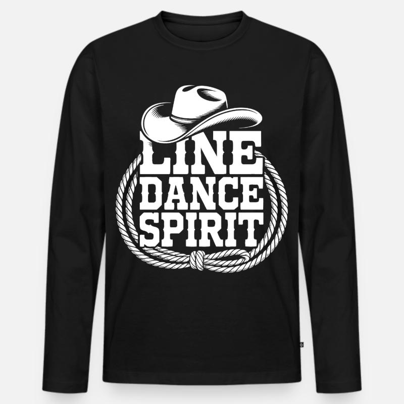 Line Dance Style - Männer Premium Bio Langarmshirt - Schwarz