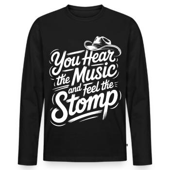 Country Line Dance Music Vibe - Men's Premium Organic Long Sleeve Shirt - black - Front - Nico (187cm)