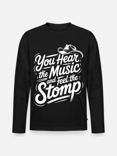 Country Line Dance Music Vibe - Men's Premium Organic Long Sleeve Shirt - black