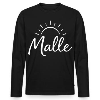 Malle Sonne - Männer Premium Bio Langarmshirt - Schwarz - Vorne - Nico (187cm)