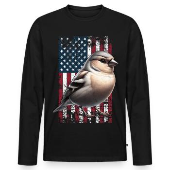 Society Finch US Japanisches Mövchen - Männer Premium Bio Langarmshirt - Schwarz - Vorne - Nico (187cm)
