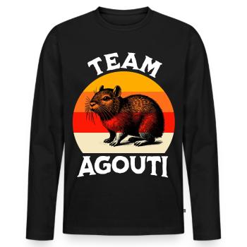 Team Aguti - Männer Premium Bio Langarmshirt - Schwarz - Vorne - Nico (187cm)