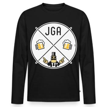 Signe de main du marié Signe de bière Symbole NEG 3C - T-shirt manches longues Premium bio Homme - noir - Devant - Nico (187cm)