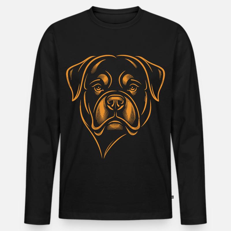 Rottweiler Hund - Männer Premium Bio Langarmshirt - Schwarz