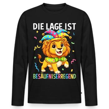 Die Lage Ist Besäufniserregend - Männer Premium Bio Langarmshirt - Schwarz - Vorne - Nico (187cm)