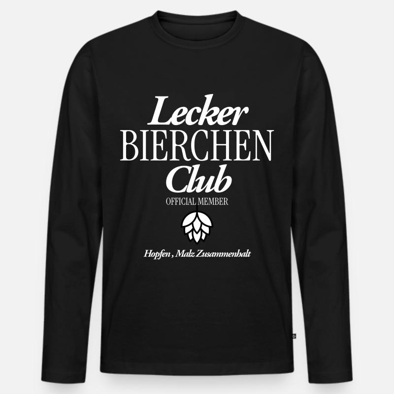 Lecker Bierchen CLub - Männer Premium Bio Langarmshirt - Schwarz