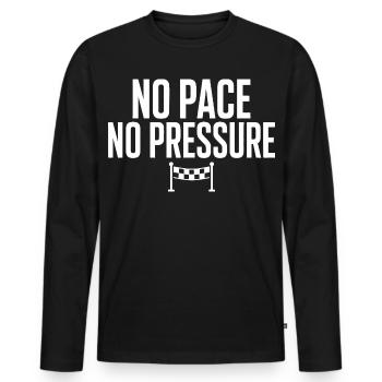 Pas de rythme, pas de pression - T-shirt manches longues Premium bio Homme - noir - Devant - Nico (187cm)