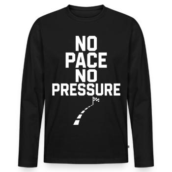Pas de rythme, pas de pression - T-shirt manches longues Premium bio Homme - noir - Devant - Nico (187cm)