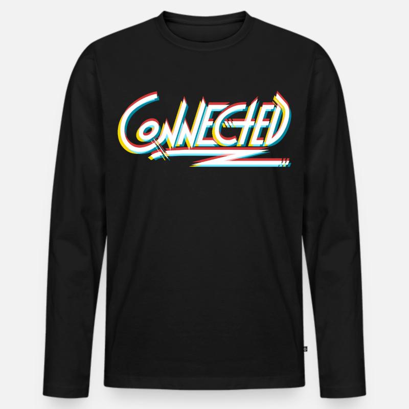 Connected_white_prism - Männer Premium Bio Langarmshirt - Schwarz