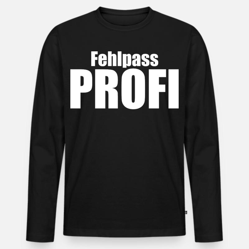 Fehlpass PROFI - Männer Premium Bio Langarmshirt - Schwarz