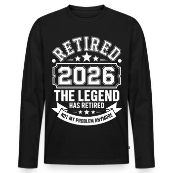 Retired 2026 Funny Retired Graphic Men Retirement - Men's Premium Organic Long Sleeve Shirt - black - Front - Nico (187cm)