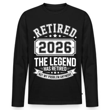 Retired 2026 Funny Retired Graphic Men Retirement - T-shirt manches longues Premium bio Homme - noir - Devant - Nico (187cm)