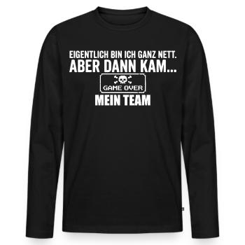Gamer Lustig Gaming Team - Männer Premium Bio Langarmshirt - Schwarz - Vorne - Nico (187cm)