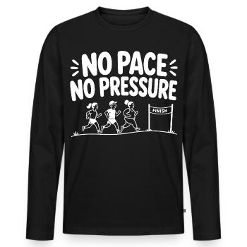 Pas de rythme, pas de pression - T-shirt manches longues Premium bio Homme - noir - Devant - Nico (187cm)