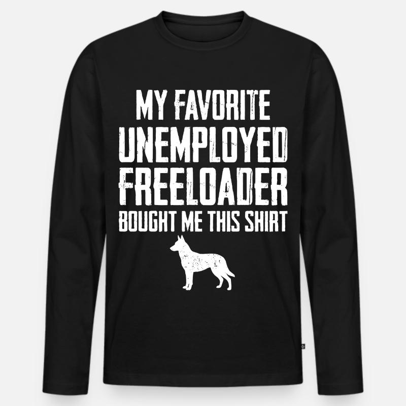 Witziger belgischer Malinois-Schmarotzer - Männer Premium Bio Langarmshirt - Schwarz