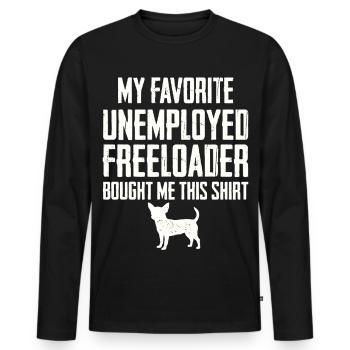 Drôle de Chihuahua Profiteur - T-shirt manches longues Premium bio Homme - noir - Devant - Nico (187cm)