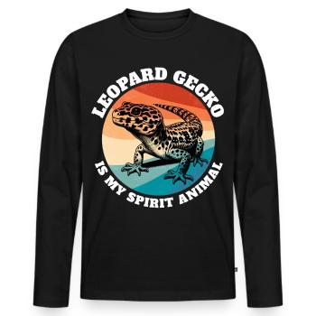 Leopardgecko Sprüche - Männer Premium Bio Langarmshirt - Schwarz - Vorne - Nico (187cm)