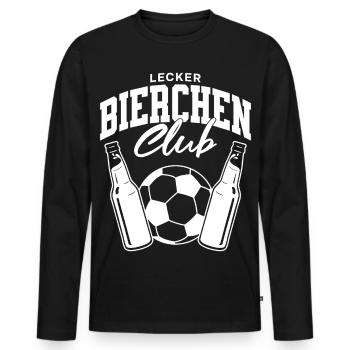 Lecker Bierchen Club Fußball  - Männer Premium Bio Langarmshirt - Schwarz - Vorne - Nico (187cm)